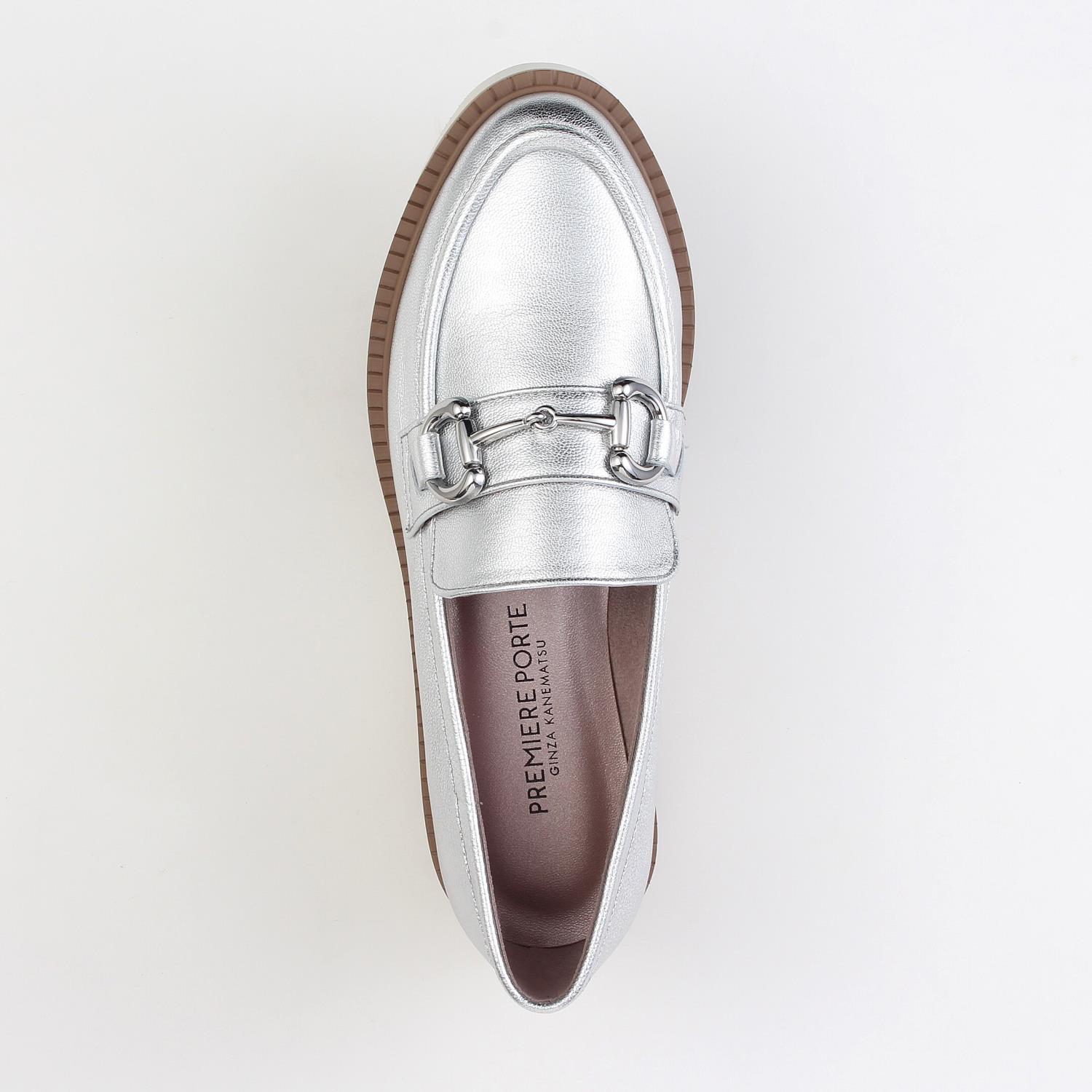 未使用品　銀座かねまつ　ローファー　チェーン付き　ホワイト SHOES CONCIERGE