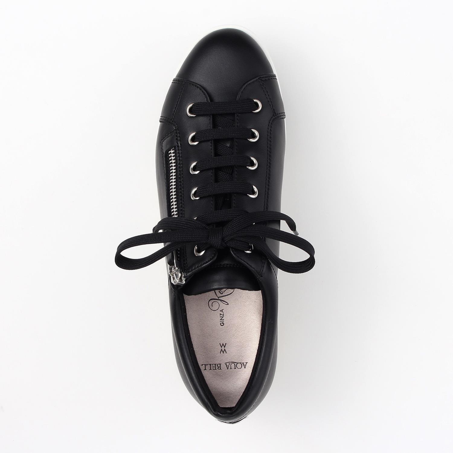 銀座かねまつ アクアベル レザー スニーカー ジッパー付き SHOES CONCIERGE