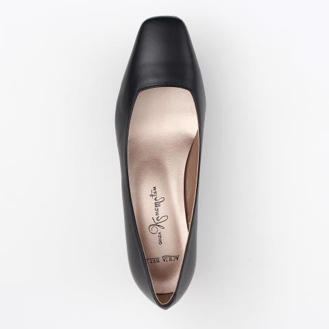 『未使用』晴雨兼用　防水レザー　銀座かねまつ パンプス　スクエア　ヒール SHOES CONCIERGE