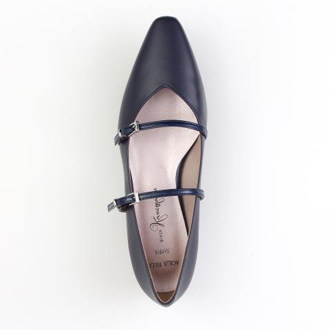 【銀座かねまつ AQUA BELL】エナメル×レザー フラットシューズ 24.5 銀座かねまつ】レインシューズ「AQUA BELL（アクアベル