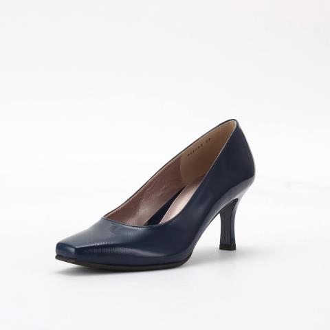 銀座カネマツ　ライトブルー スクエアトゥパンプス SHOES CONCIERGE